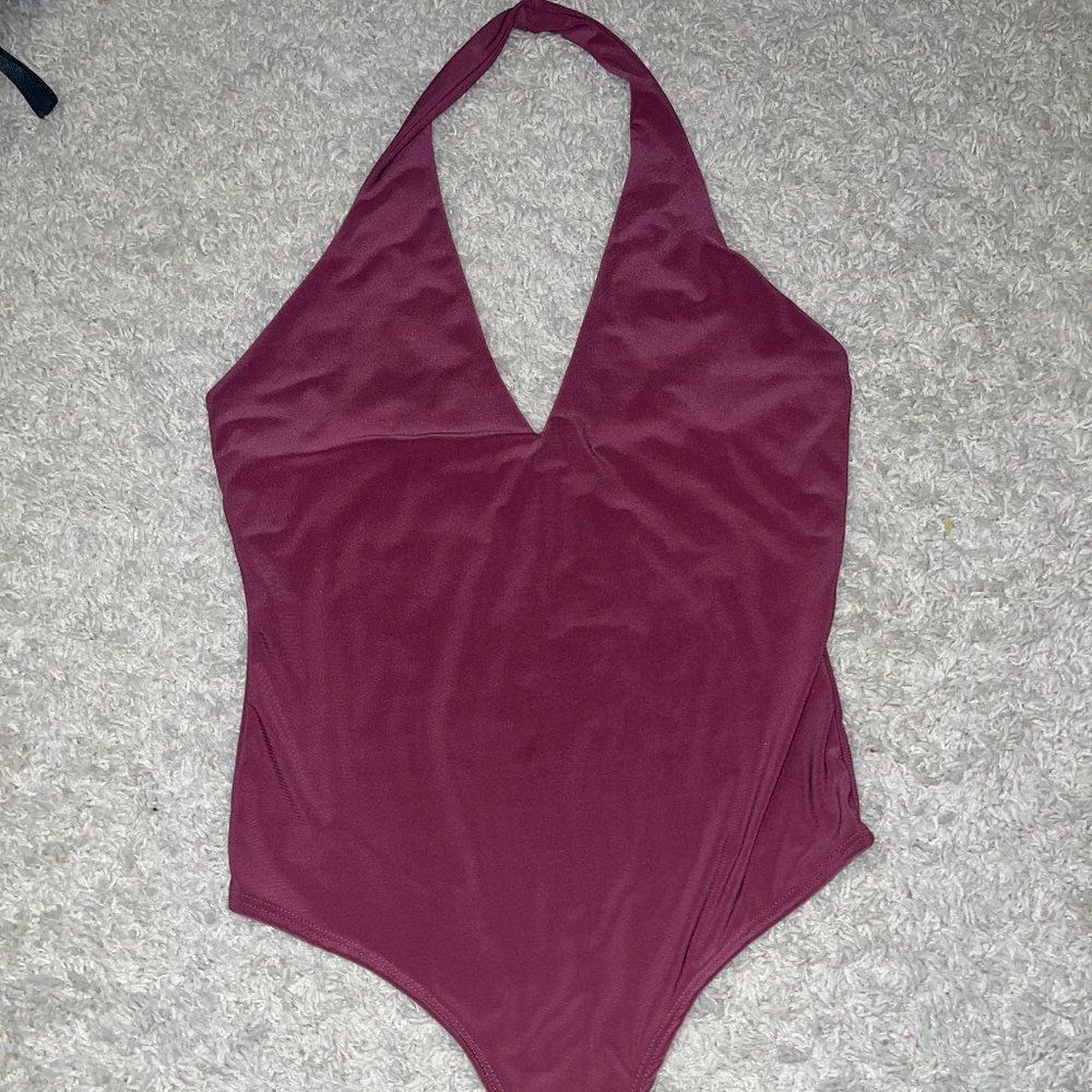 Fashion Nova Mauve halter bodysuit 1X